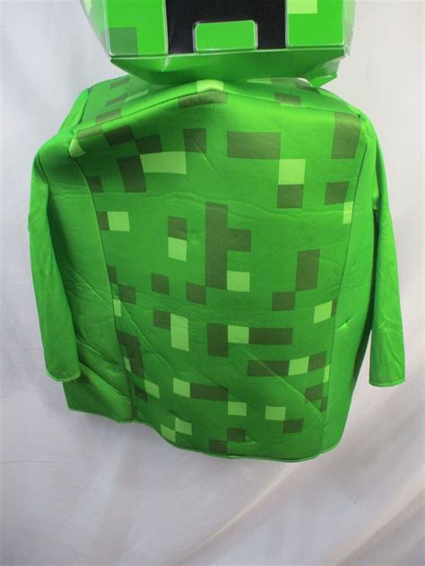 Minecraft Creeper Costume Boys Small Green Top Mask T… - Gem