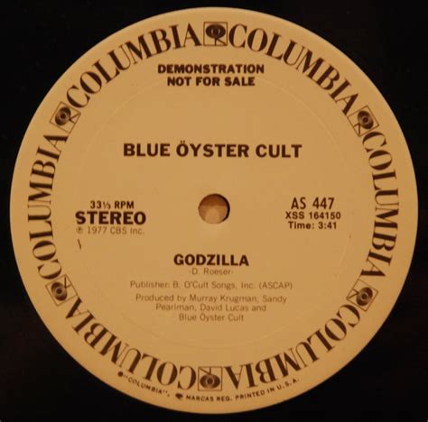 the sphinx: Blue Oyster Cult "Godzilla Live" 12-inch single (CBS, 1978)