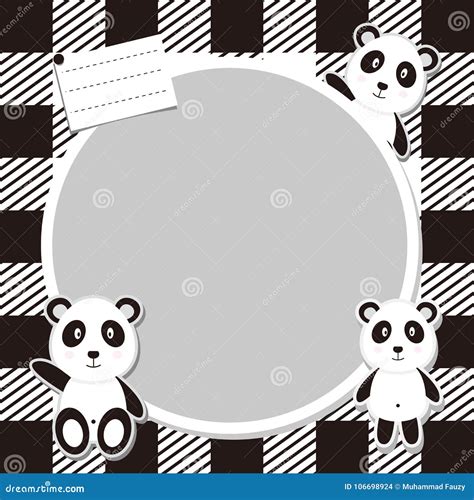 Cute Panda Frame Vector stock vector. Illustration of decorative - 106698924