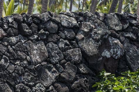 Lava Rock Wall stock photo. Image of nature, hawaii, ancient - 58145018