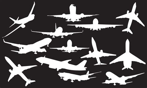 airplane vector illustration design black and white background collection 5392106 Vector Art at ...