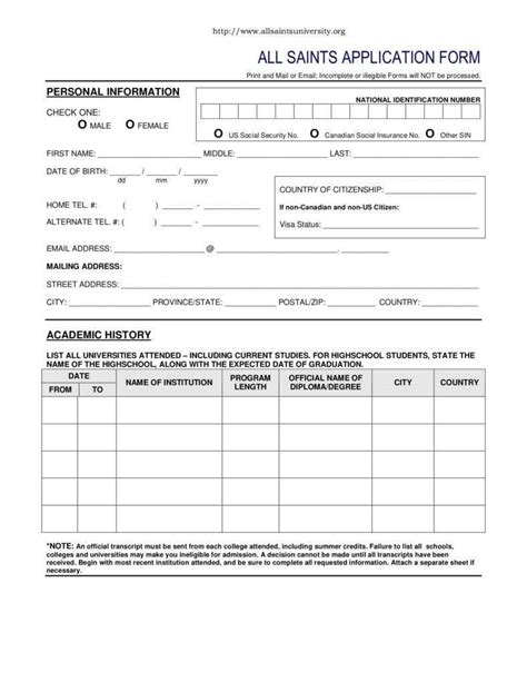 14+ College Application Form Templates - PDF, DOC, Docs | Free ...