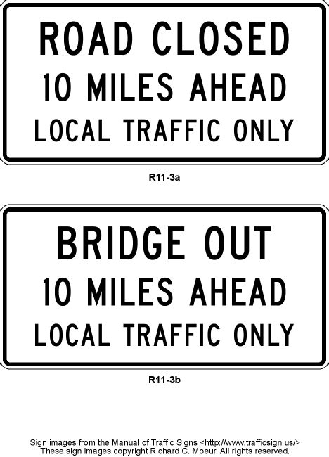 Manual of Traffic Signs - R11 Series Signs