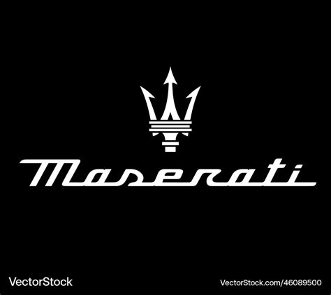 Maserati symbol brand logo with name white design Vector Image