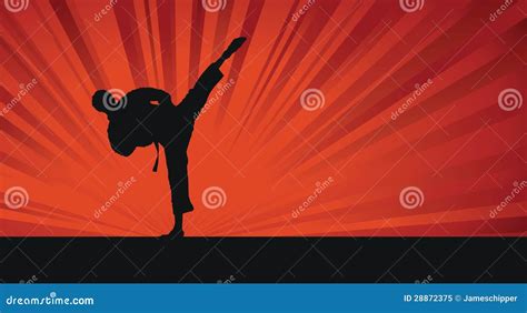 Karate Silhouette Background Cartoon Vector | CartoonDealer.com #28872375