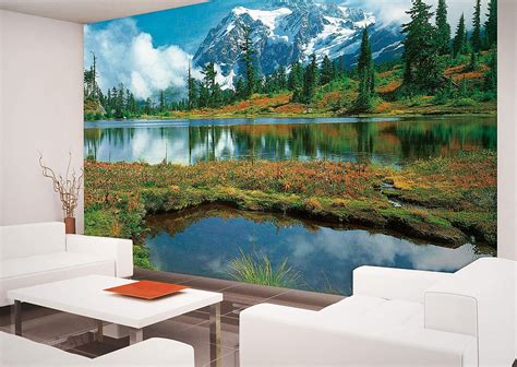 Mt Shuksan And Picture Lake Wall Mural |Full Size Large Wall Murals |The Mural Store