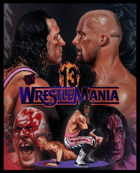 My Bret Hart vs Steve Austin Wrestlemania 13 poster design. What's your ...