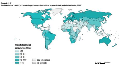 Alcohol Consumption By Country Worldwide [Map]