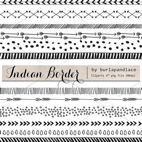 Hand Drawn clipart indian border ~ Illustrations ~ Creative Market