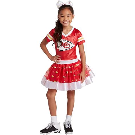 Girls Youth Red Kansas City Chiefs Tutu Tailgate Game Day V-Neck Costume