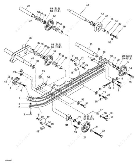 Ski Doo 1998 Touring - SLE, Rear Suspension - parts catalog