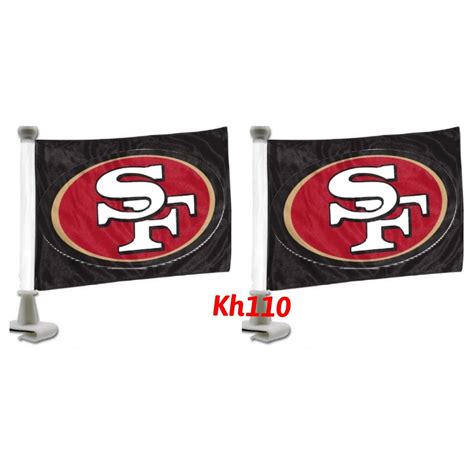 NFL San Francisco 49ers Ambassador Car Flags Hood Trunk Set of 2-Black ...