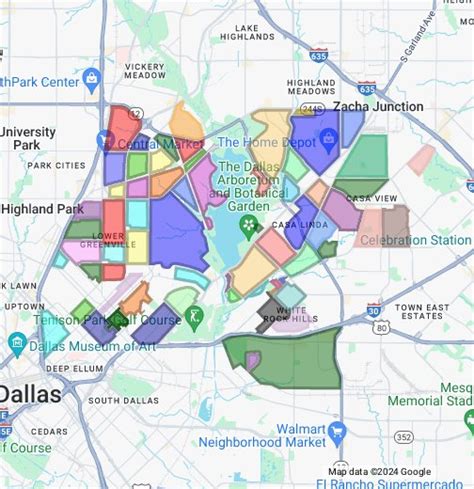 East Dallas Neighborhoods Map