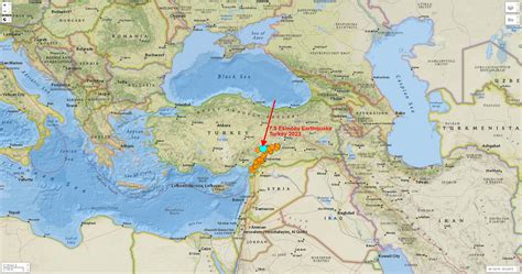 2023 Kahramanmaras Turkey 7.5 Magnitude Earthquake Map - WorldMap1.com Blog