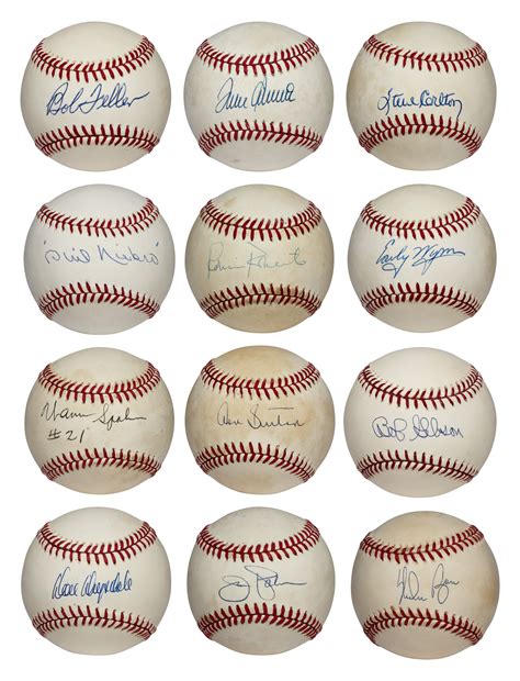 COLLECTION OF (12) HALL OF FAME PITCHERS SINGLE SIGNED BASEBALLS ...