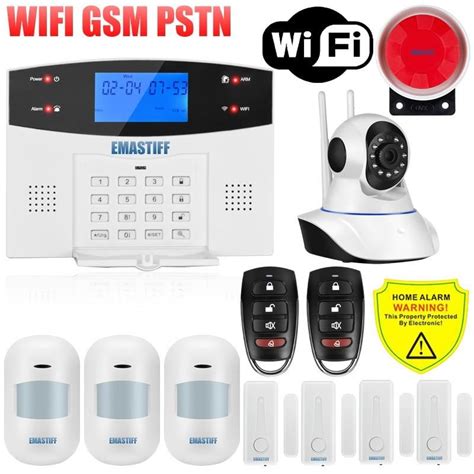 IOS Android APP Wired Wireless Home Security LCD PSTN WIFI GSM Alarm System Intercom Remote ...