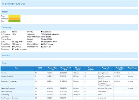 Agile Project Management Status Report Template