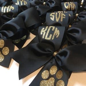 Cheer Bows-monogram Cheer Bows Black and Gold Cheer Bows - Etsy