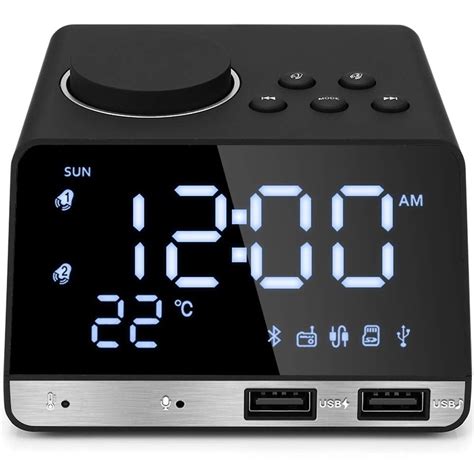 Alarm Clock Radio with Bluetooth Speaker, Charging Station/Phone Chargers with Dual USB Port for ...