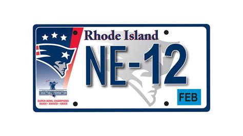 Patriots Rhode Island License Plates