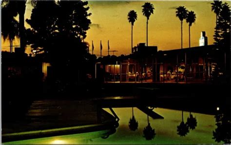 MCALLEN TX FAIRWAY Motor Hotel Aerial View Sunset View Pool Texas ...