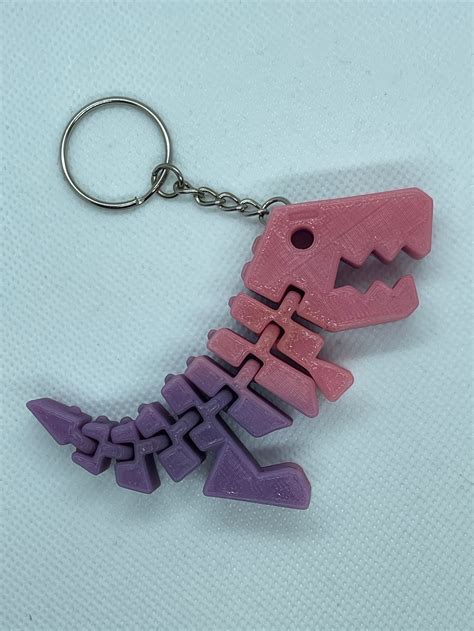 Flexi Rex/ Flex Dino Fidget 3D Printed Keyring Keychain - Etsy