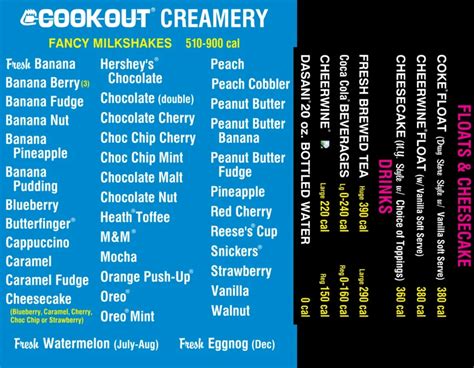 Cookout Milkshake Menu With Latest Prices USA 2024