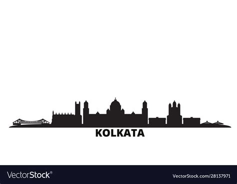 India kolkata city skyline isolated Royalty Free Vector