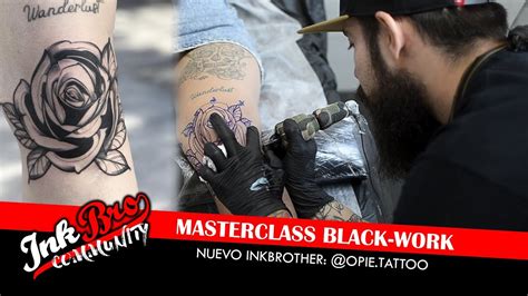 Tutorial InkBro Community | @OPIE.TATTOO (tattoo rosa black work) - YouTube