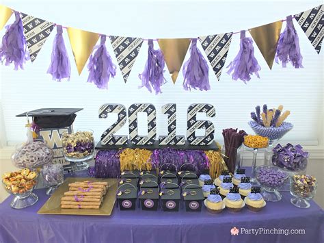 college graduation party, college graduation dessert table, college ...