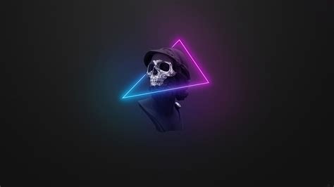 Skull Neon Minimal Logo 5k Wallpaper,HD Artist Wallpapers,4k Wallpapers ...