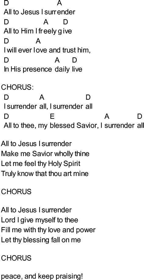 Bluegrass songs with chords - I Surrender All