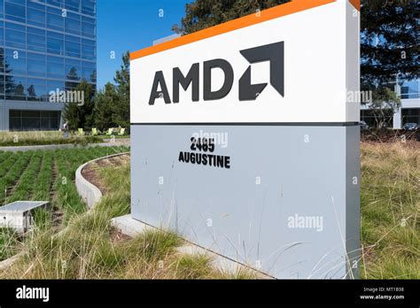 Santa Clara, California - April 26, 2018: AMD headquarters in Silicon ...