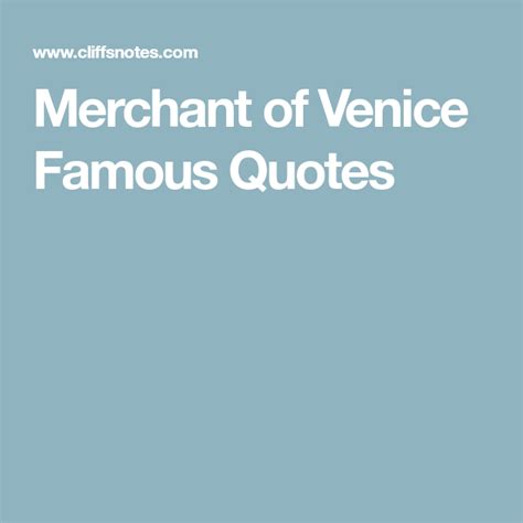 Merchant of Venice Famous Quotes