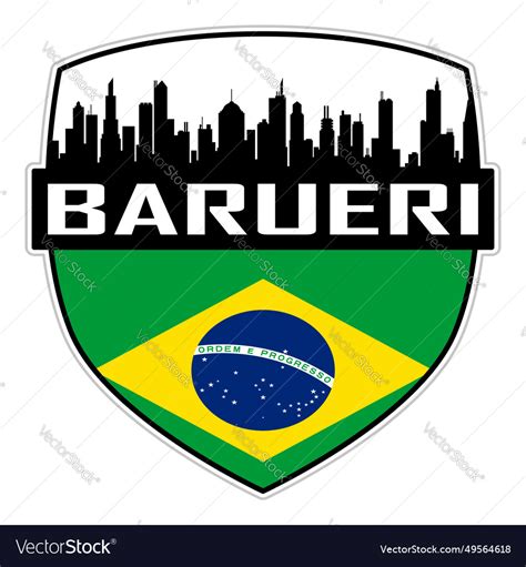 Barueri skyline silhouette brazil flag travel logo