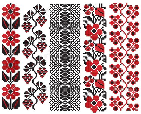 There Is A Scheme Of Ukrainian Pattern For Embroidery Royalty Free ...