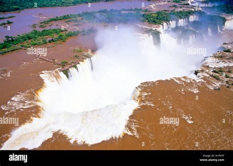 View from the helicopter tour, Iguazu-Falls, Nationalpark Iguazu, Paraná, Brazil, Argentina ...