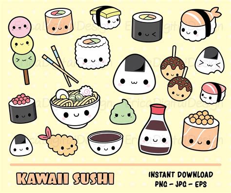 60 Printable Kawaii Food Cute Stickers | Pendekkomey