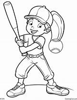 Softball Coloring Page sketch template