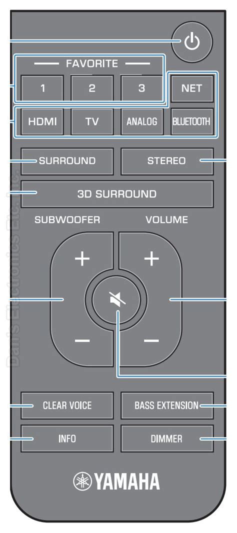 Buy Yamaha VAH0130 -VAH01300 Sound Bar System Sound Bar Remote Control