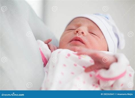 Newborn Girl in the Hospital on the Day of Her Birth Stock Image ...