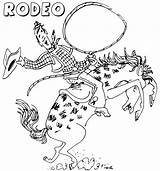 Cowboy Bronc Riding Rodeo coloring Page  Download Print Or Color sketch template