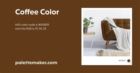 Coffee Color - HEX #613B19 Meaning and Live Previews - PaletteMaker