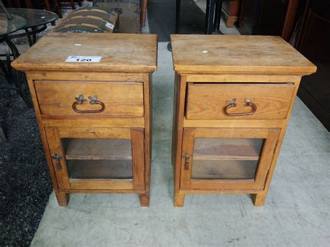 PAIR OF RUSTIC WOOD NIGHTSTANDS - Able Auctions