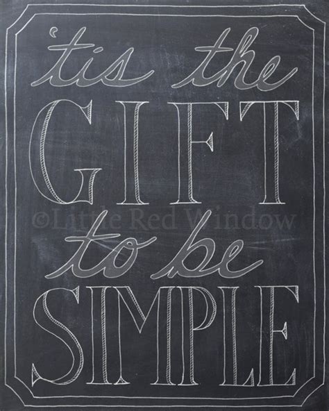 Items similar to Tis the Gift to be Simple Typography Chalkboard Printable Print -- INSTANT ...