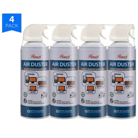 Compressed Gas Air Duster, 10 oz Computer Keyboard Cleaning Spray (4 ...