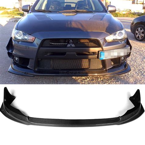 car carbon front lip for Mitsubishi,High quality carbon fiber auto front spoiler lip for ...