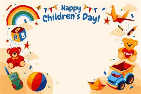 Free Vector | Hand drawn flat world children's day background