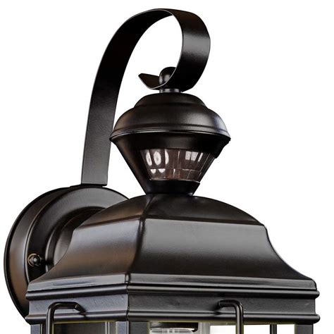 Crista 14 3/4" High Black Motion Sensor Outdoor Wall Light - #35P29 | Lamps Plus