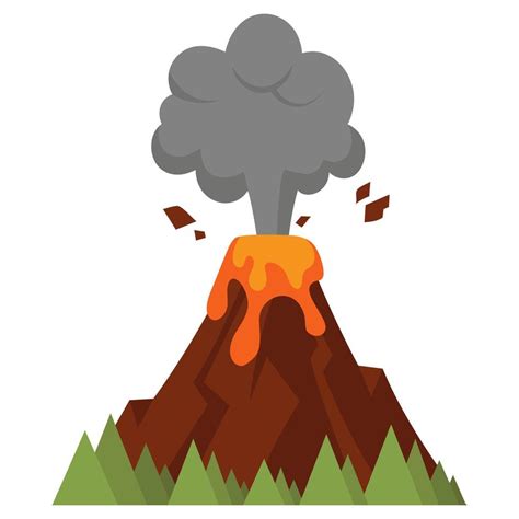 Illustration of eruption. Volcano in cartoon style. 4512465 Vector Art at Vecteezy